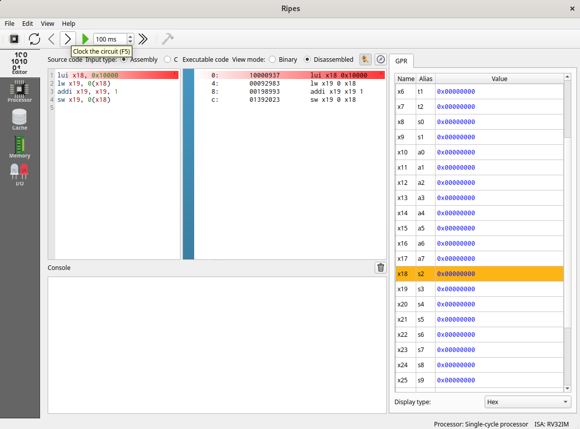 Source code panel